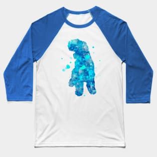 Black Russian Terrier Dog Watercolor Painting Baseball T-Shirt